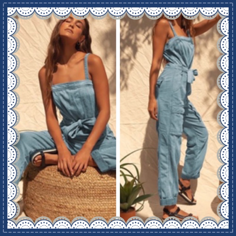 NWOT! Free people go west denim jumpsuit! Sz S